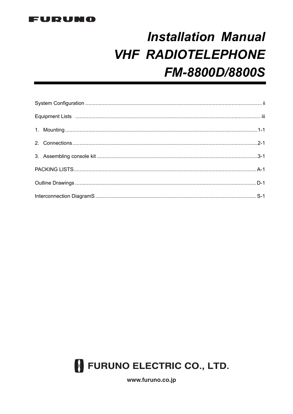 Furuno FM-8800S User Manual | 72 pages