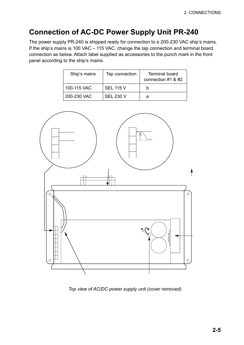 Connection of ac -dc power supply unit pr-240 | Furuno FM-8800S User Manual | Page 23 / 72