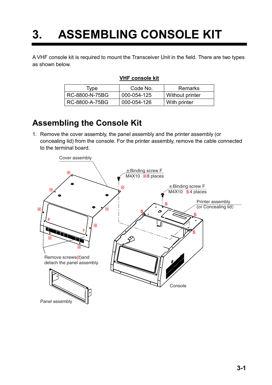 Assembling console kit, Assembling the console kit | Furuno FM-8800S User Manual | Page 29 / 72