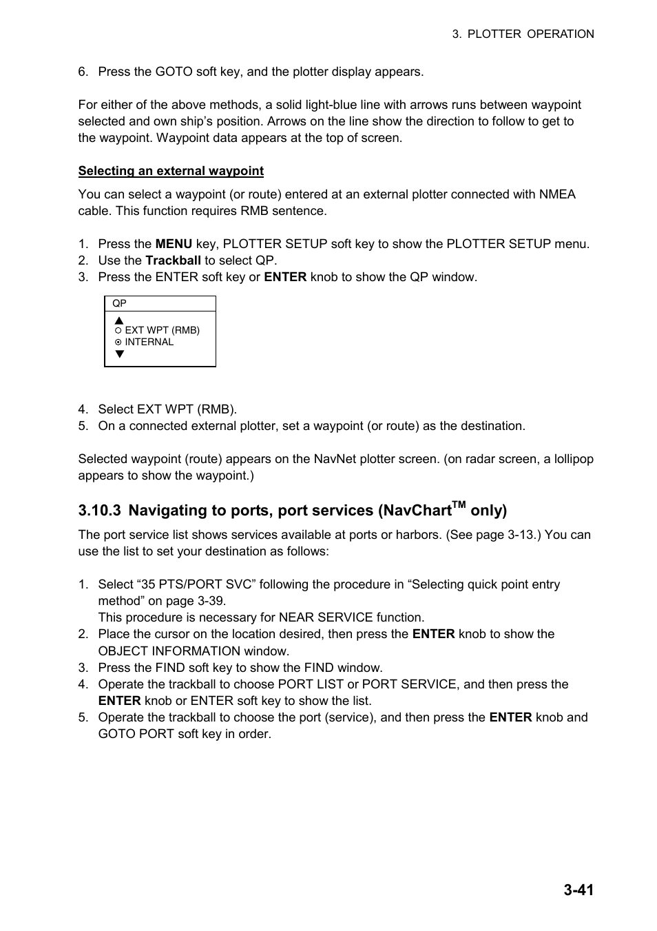 3 navigating to ports, port services (navchart, Only) | Furuno NATVET 1824C User Manual | Page 106 / 239