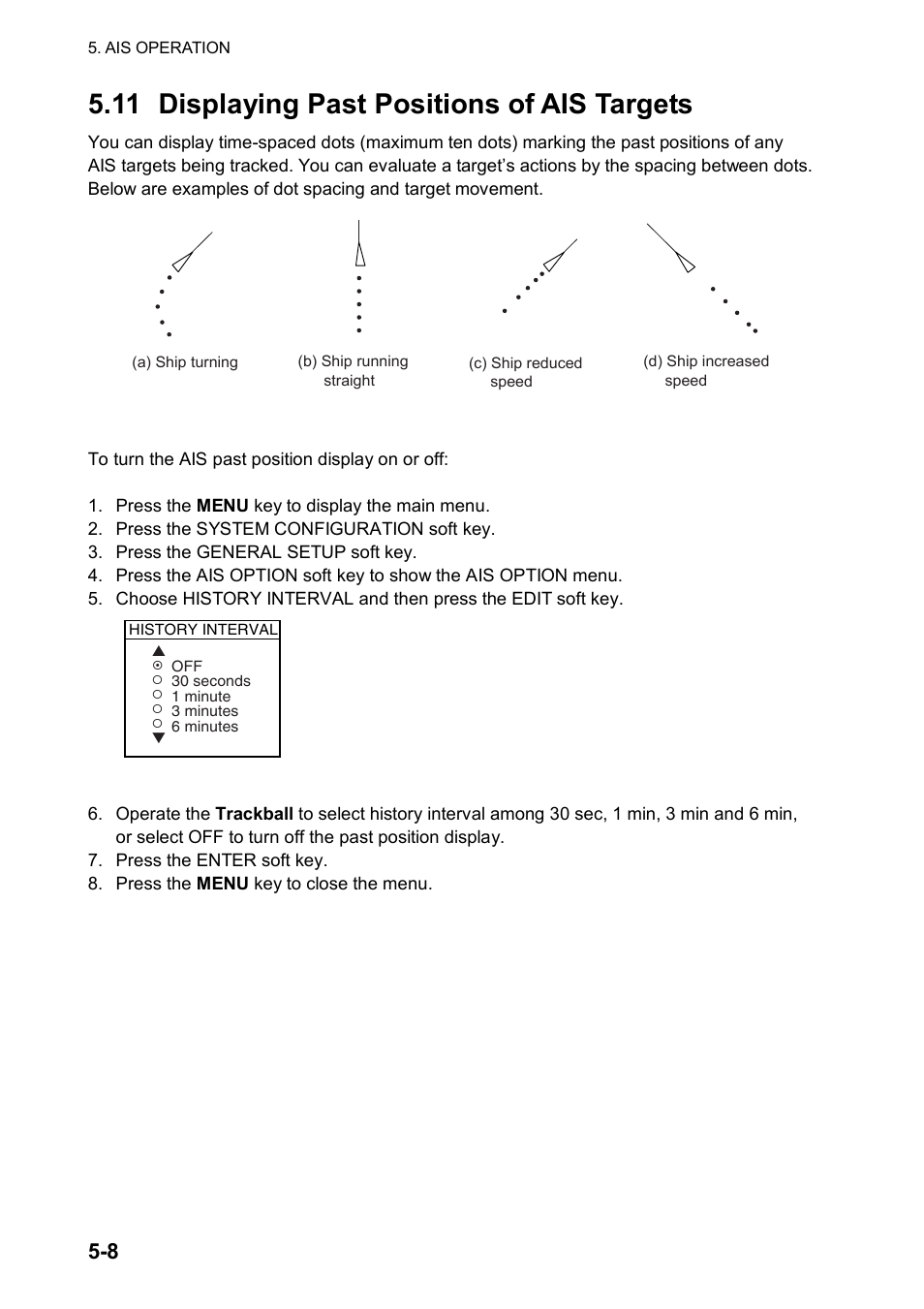 11 displaying past positions of ais targets | Furuno NATVET 1824C User Manual | Page 151 / 239