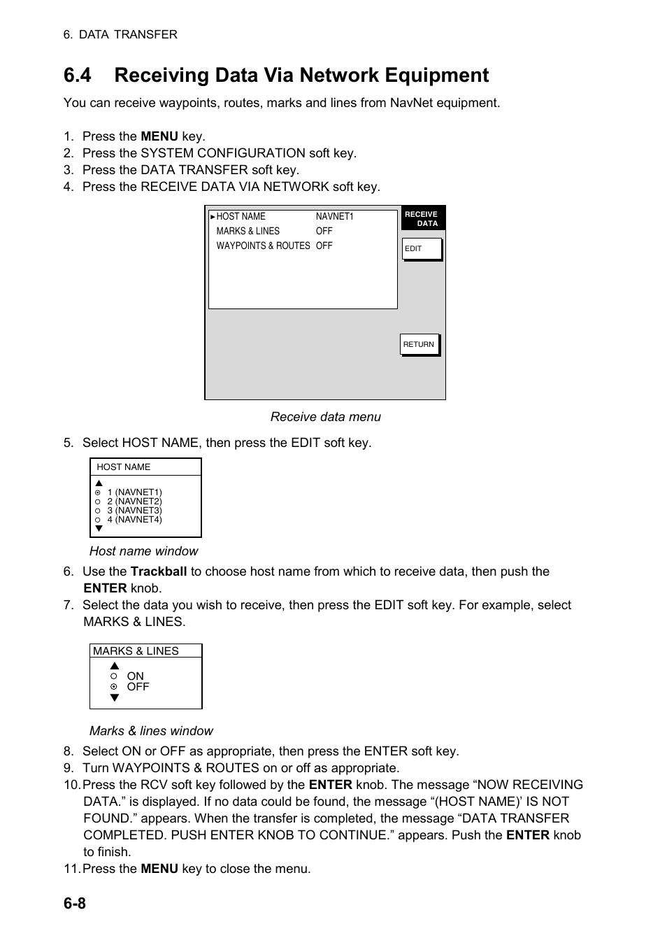 4 receiving data via network equipment | Furuno NATVET 1824C User Manual | Page 159 / 239