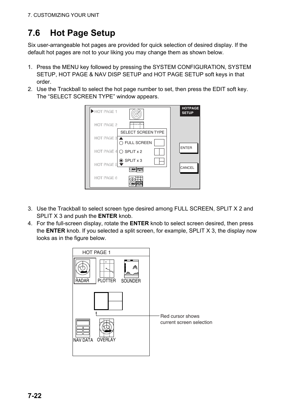 6 hot page setup | Furuno NATVET 1824C User Manual | Page 183 / 239