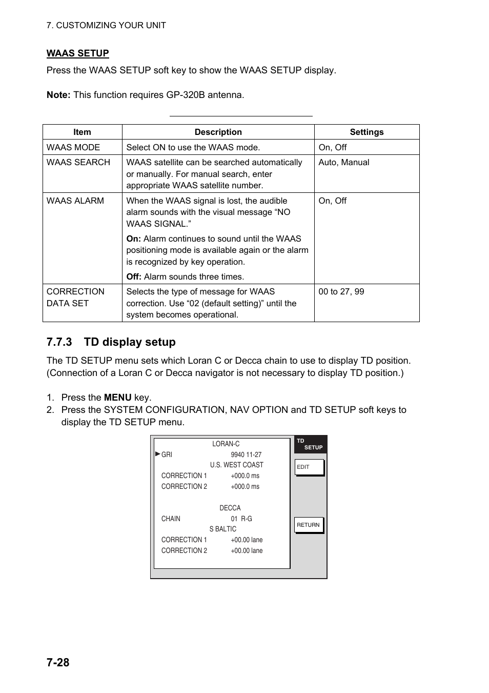 3 td display setup | Furuno NATVET 1824C User Manual | Page 189 / 239