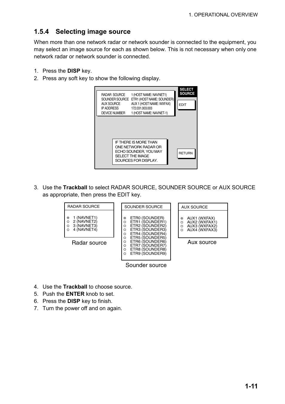 Radar source, Sounder source aux source | Furuno NATVET 1824C User Manual | Page 22 / 239