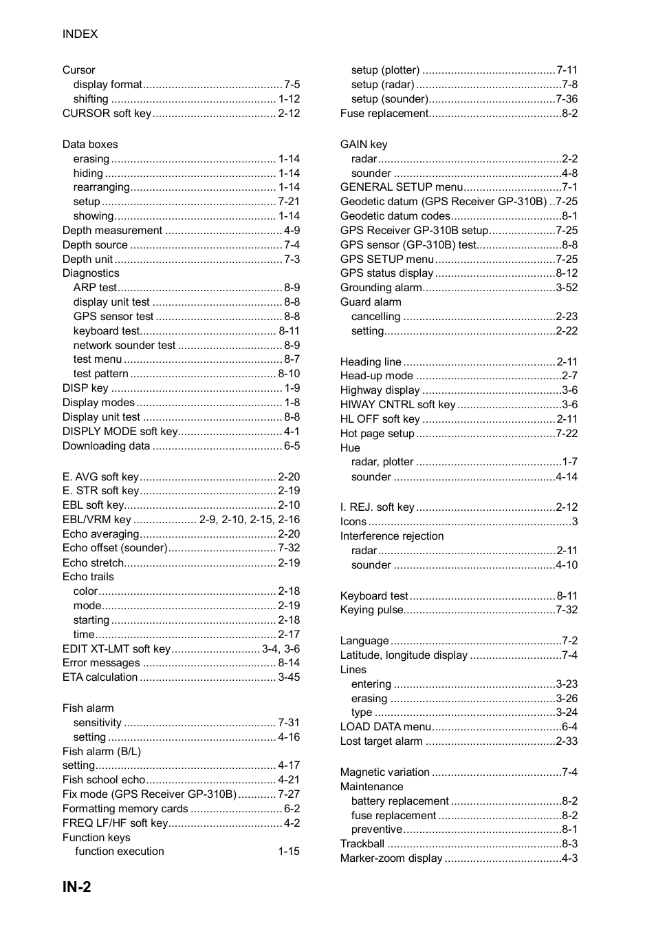 In-2 | Furuno NATVET 1824C User Manual | Page 233 / 239