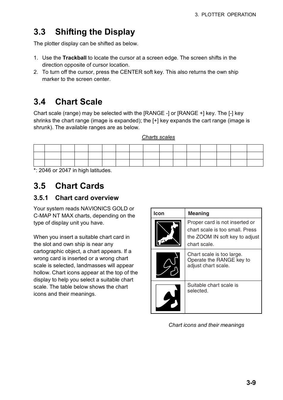 3 shifting the display, 4 chart scale, 5 chart cards | 1 chart card overview | Furuno NATVET 1824C User Manual | Page 74 / 239