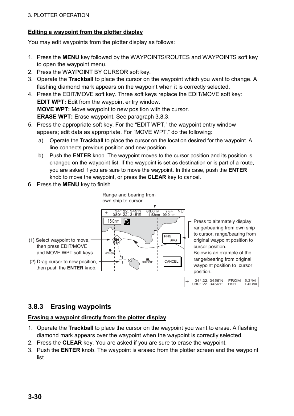 3 erasing waypoints | Furuno NATVET 1824C User Manual | Page 95 / 239