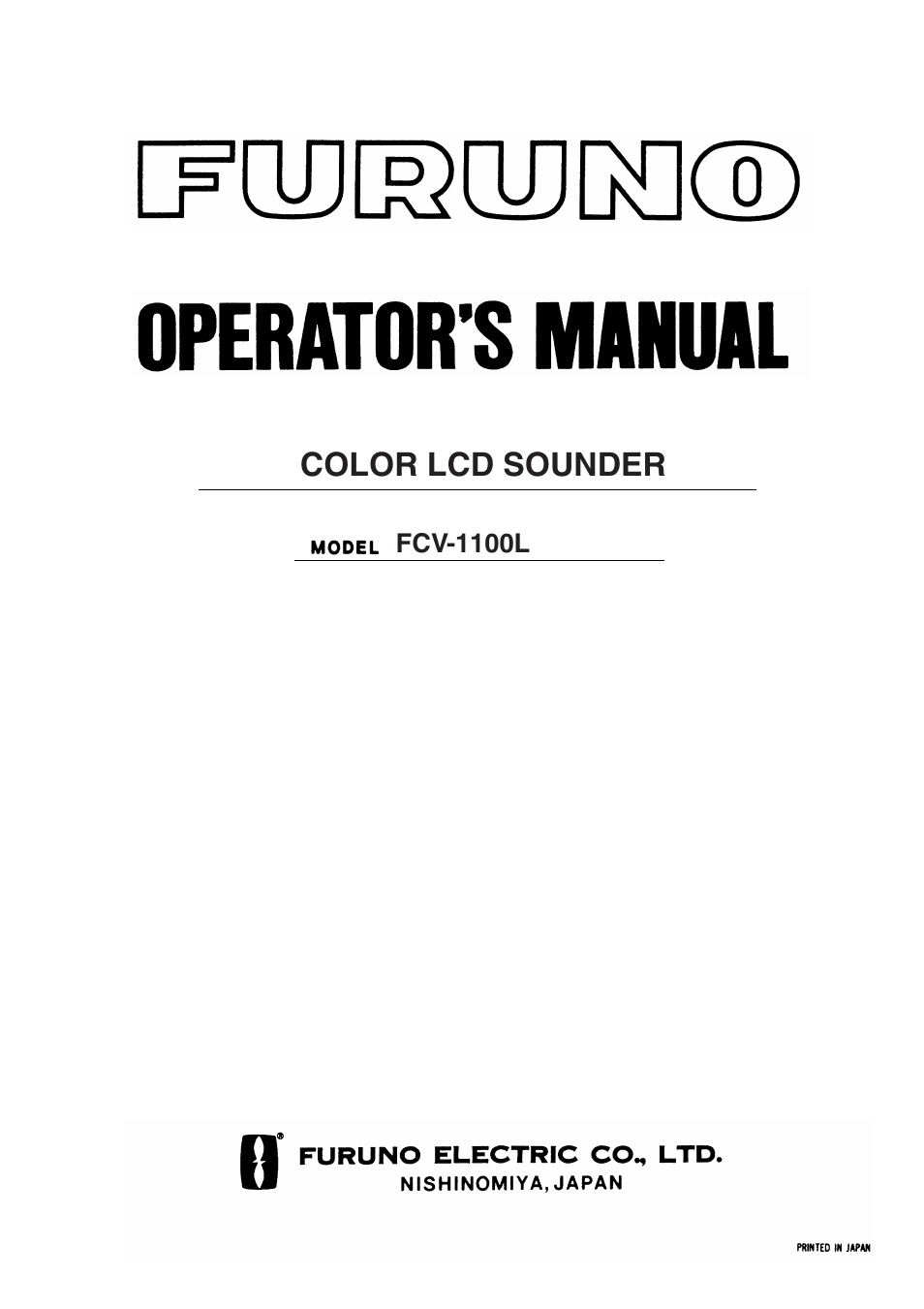 Furuno FCV-1100L User Manual | 84 pages