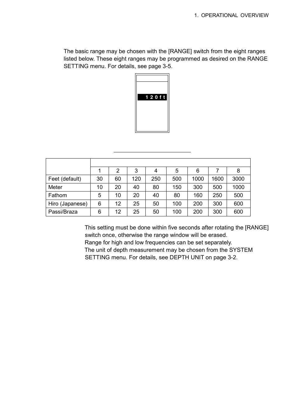 6 choosing basic range | Furuno FCV-1100L User Manual | Page 19 / 84