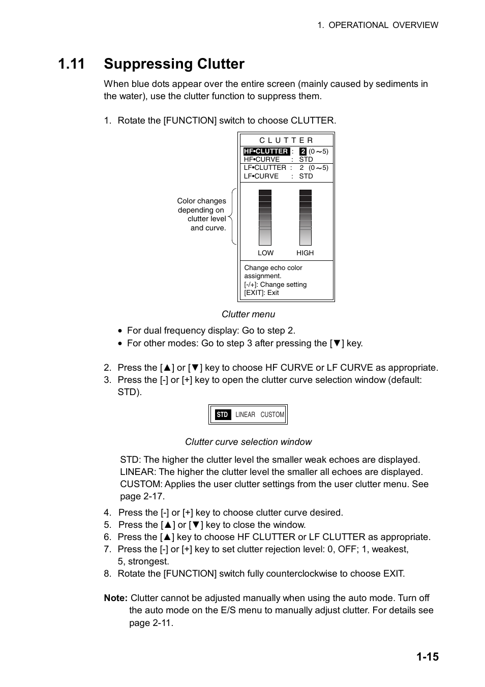 11 suppressing clutter | Furuno FCV-1100L User Manual | Page 23 / 84