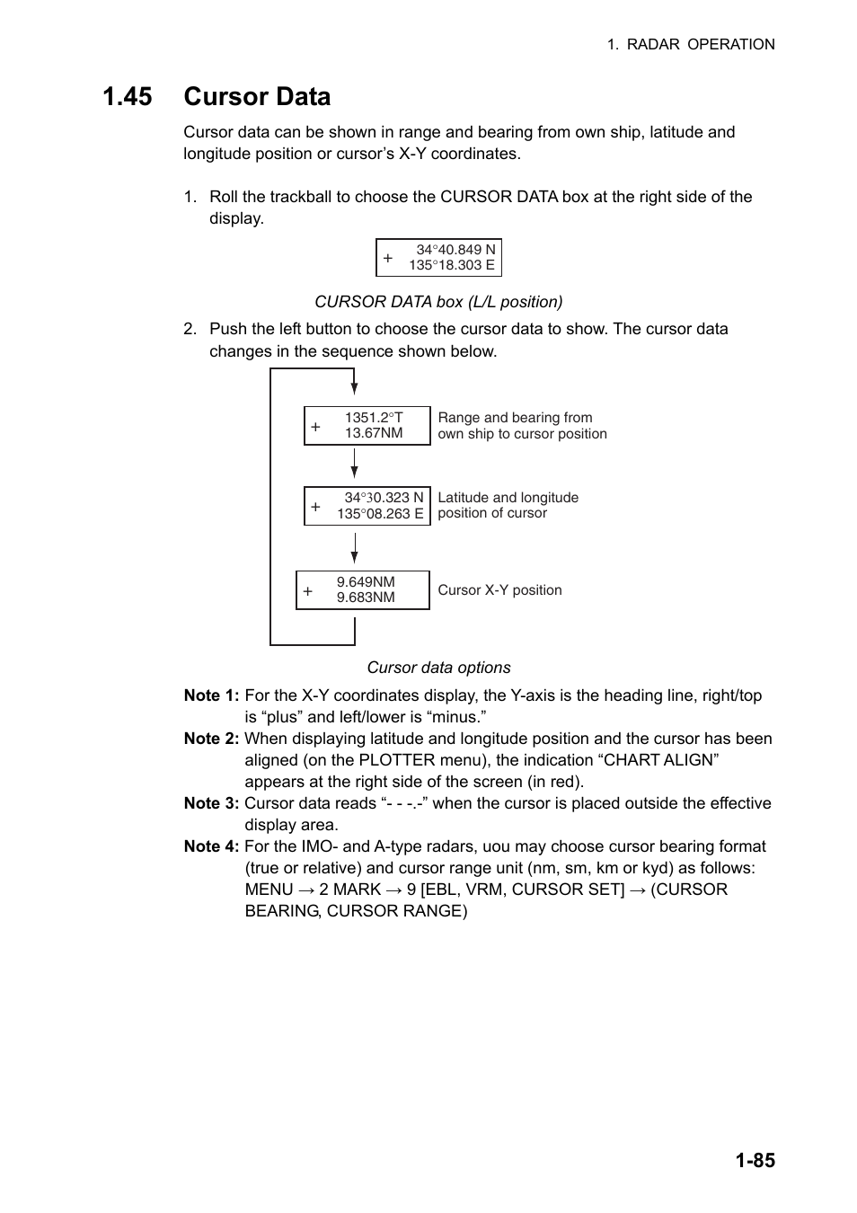 45 cursor data | Furuno FAR-2107 User Manual | Page 111 / 280