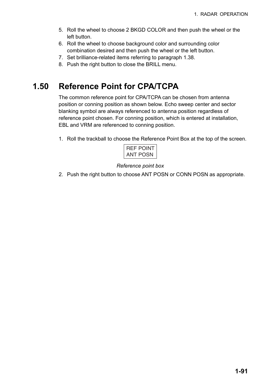 50 reference point for cpa/tcpa | Furuno FAR-2107 User Manual | Page 117 / 280