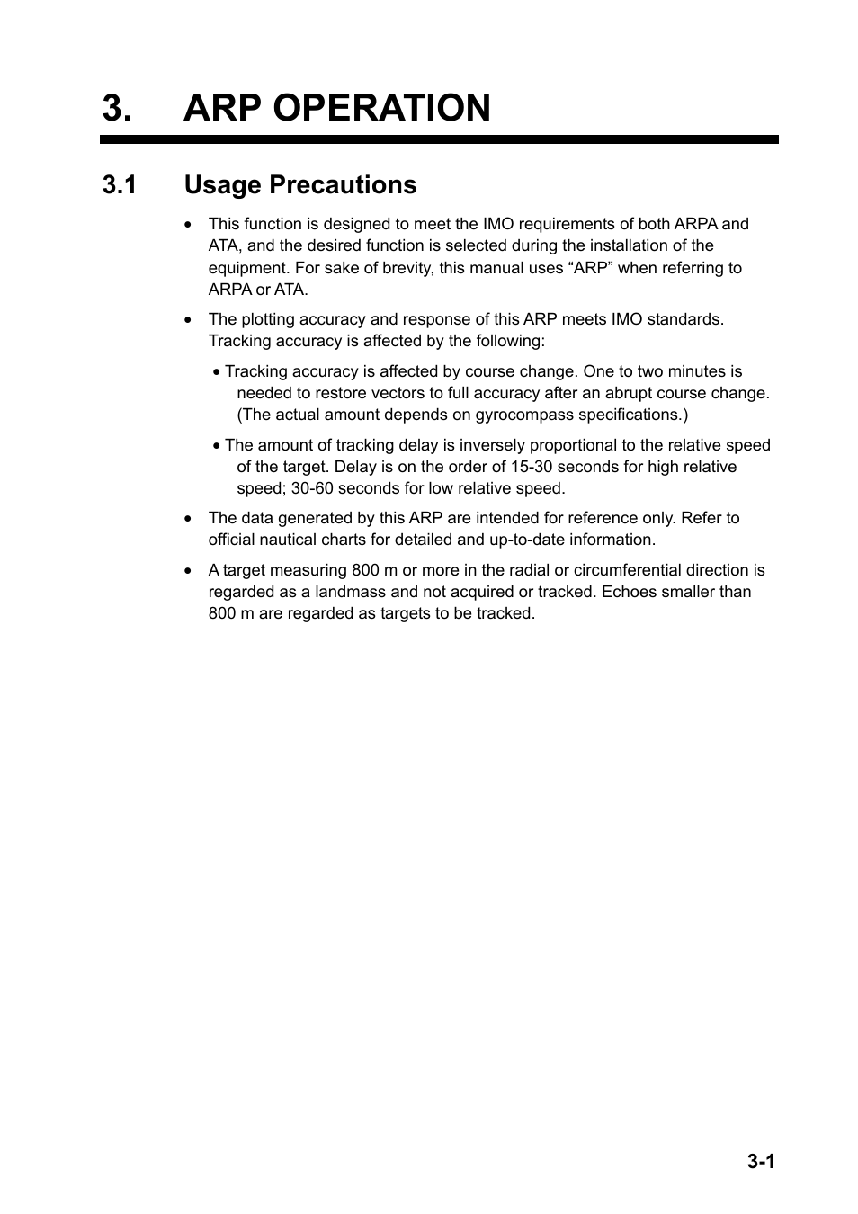 Arp operation, 1 usage precautions | Furuno FAR-2107 User Manual | Page 133 / 280