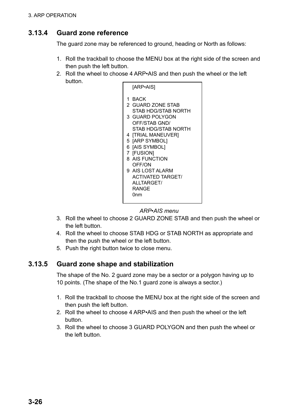 4 guard zone reference, 5 guard zone shape and stabilization | Furuno FAR-2107 User Manual | Page 158 / 280