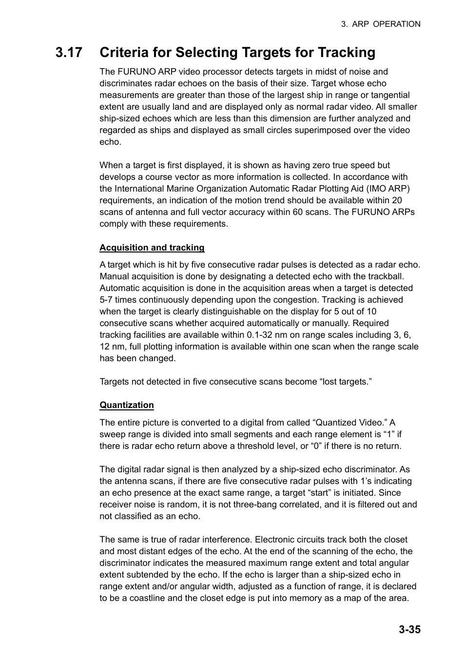 17 criteria for selecting targets for tracking | Furuno FAR-2107 User Manual | Page 167 / 280