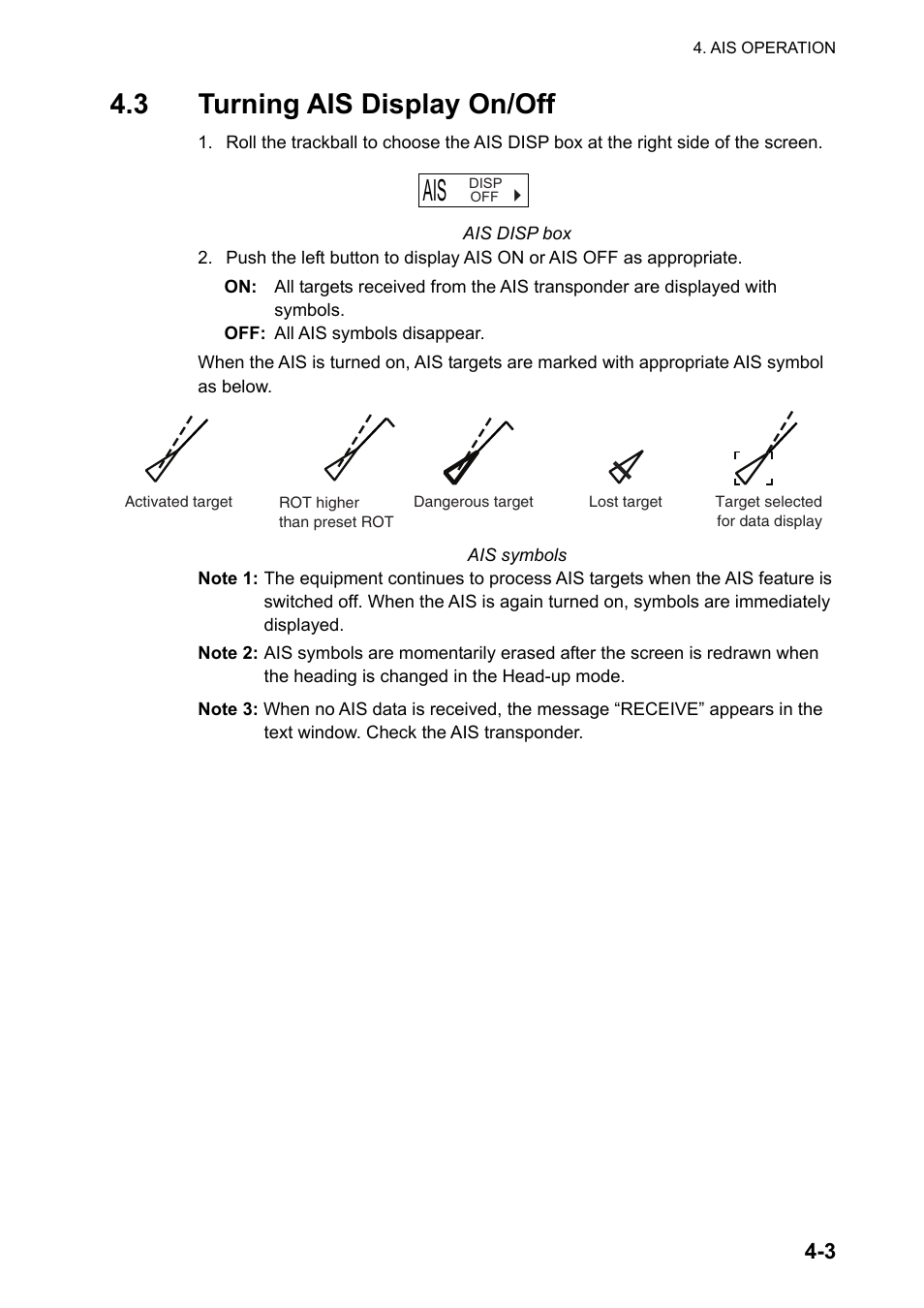 3 turning ais display on/off | Furuno FAR-2107 User Manual | Page 173 / 280