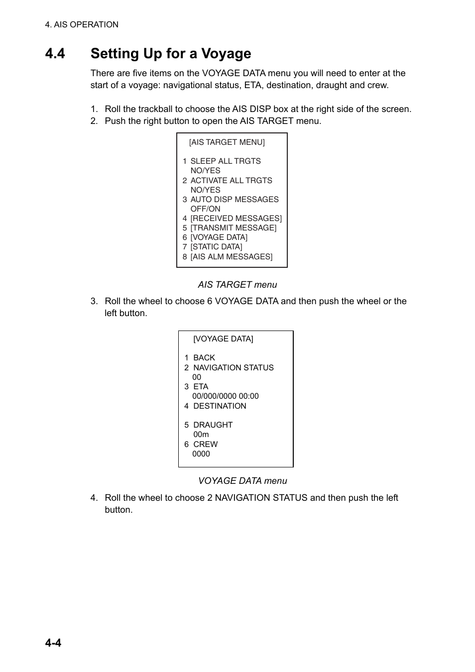 4 setting up for a voyage | Furuno FAR-2107 User Manual | Page 174 / 280