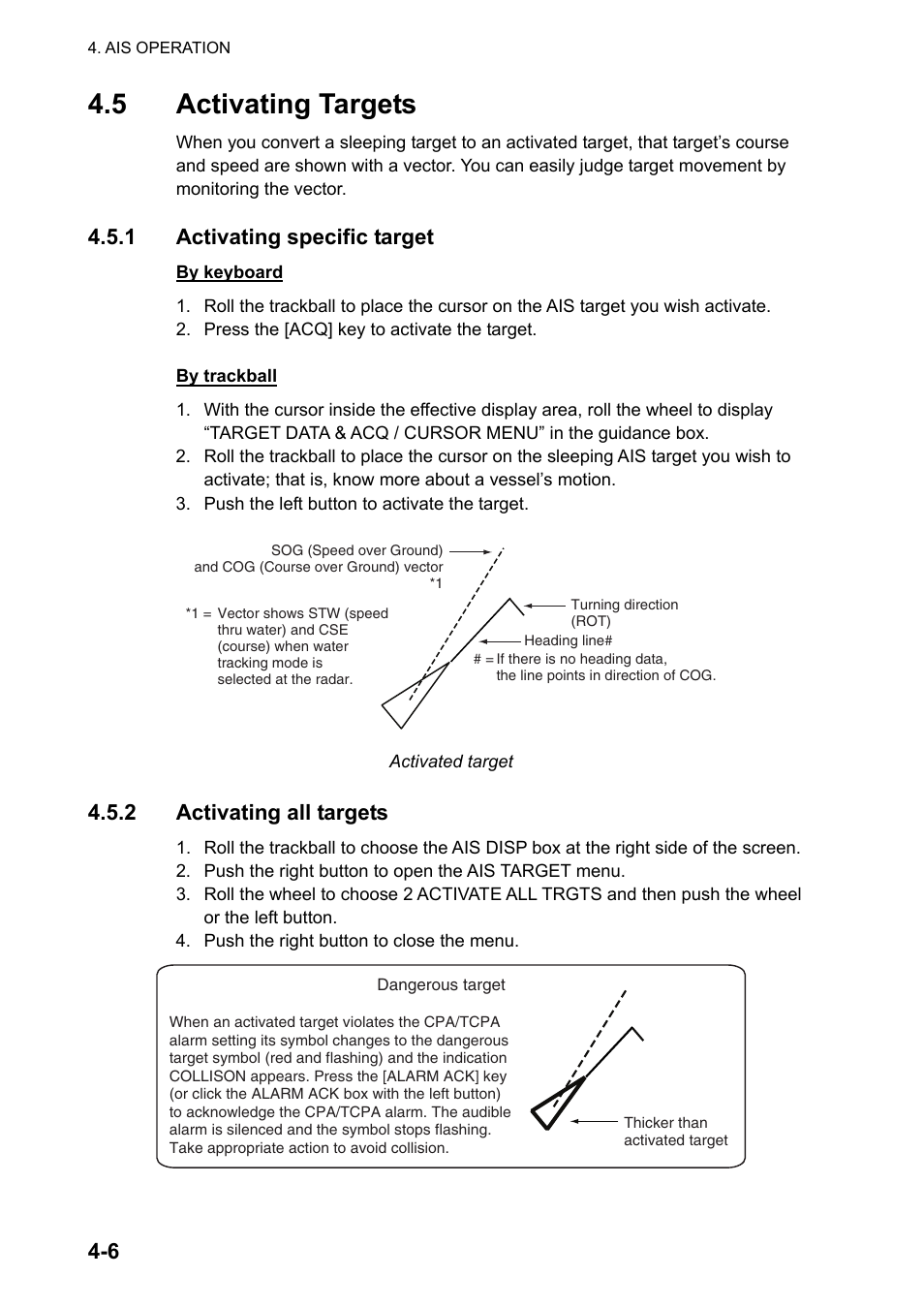 5 activating targets, 1 activating specific target, 2 activating all targets | Furuno FAR-2107 User Manual | Page 176 / 280