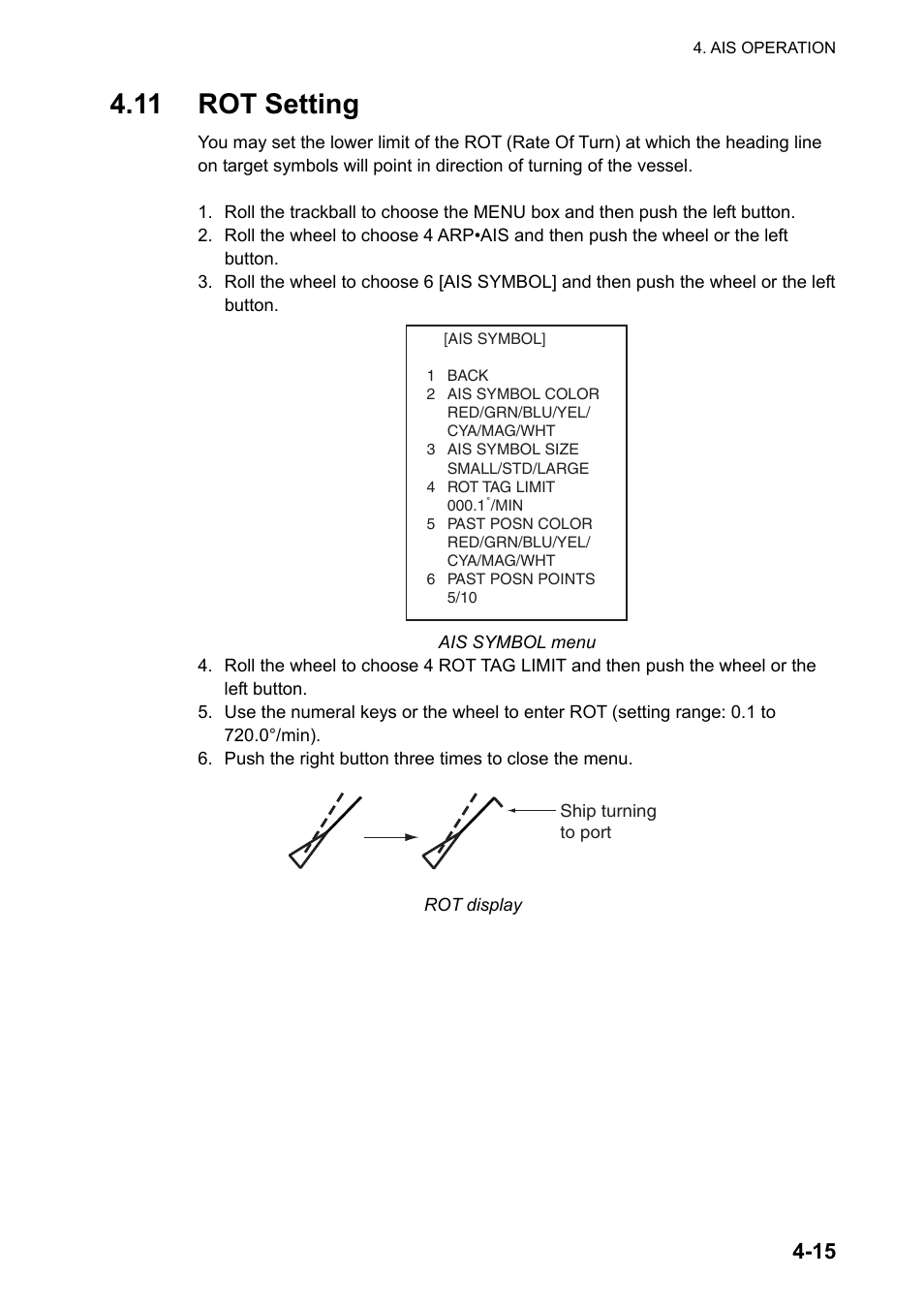 11 rot setting | Furuno FAR-2107 User Manual | Page 185 / 280