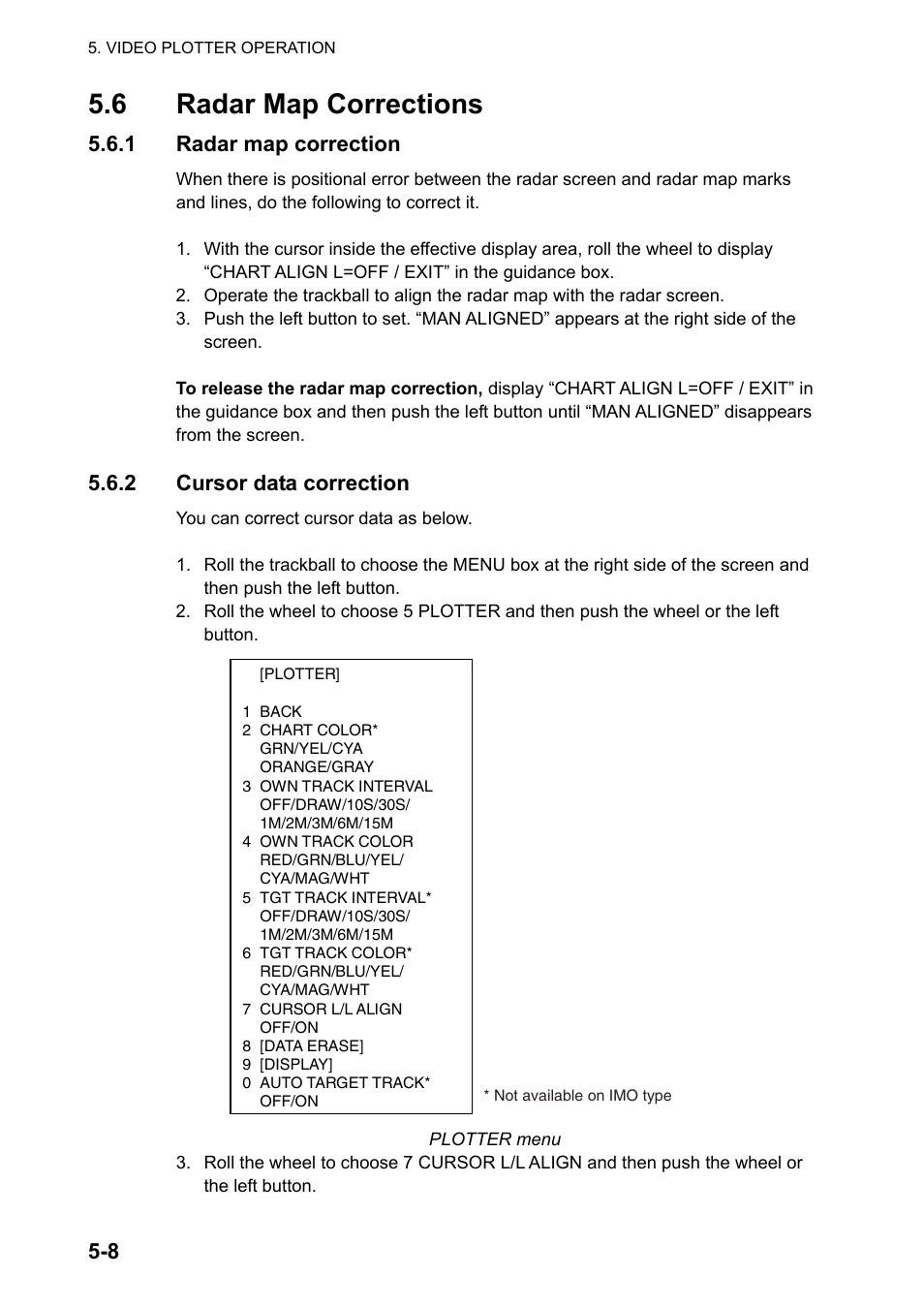 6 radar map corrections | Furuno FAR-2107 User Manual | Page 202 / 280