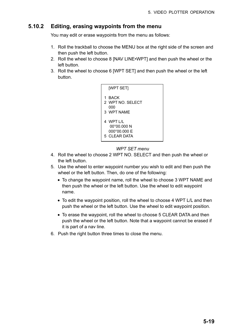 2 editing, erasing waypoints from the menu | Furuno FAR-2107 User Manual | Page 213 / 280