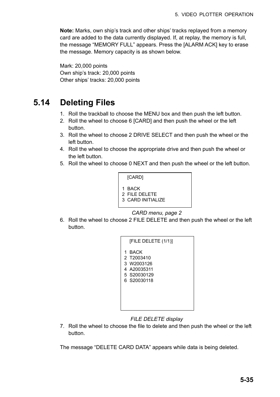 14 deleting files | Furuno FAR-2107 User Manual | Page 229 / 280