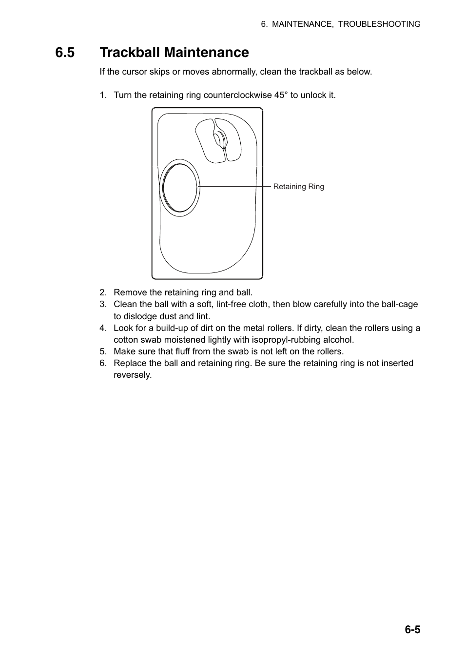 5 trackball maintenance | Furuno FAR-2107 User Manual | Page 235 / 280