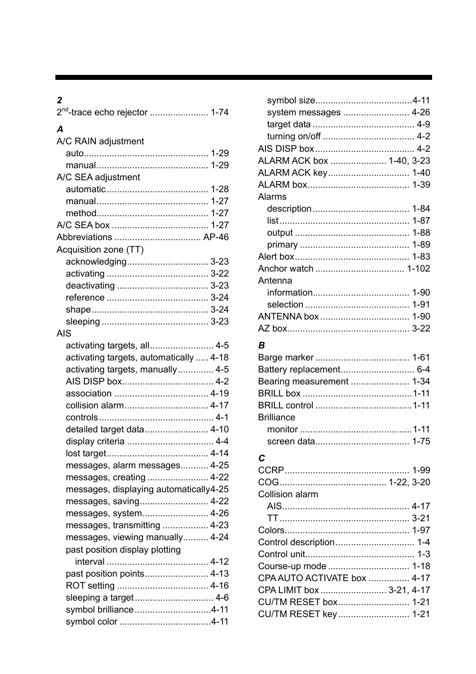 Index | Furuno FAR-2107 User Manual | Page 275 / 280