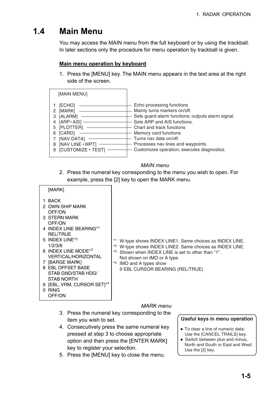 4 main menu | Furuno FAR-2107 User Manual | Page 31 / 280