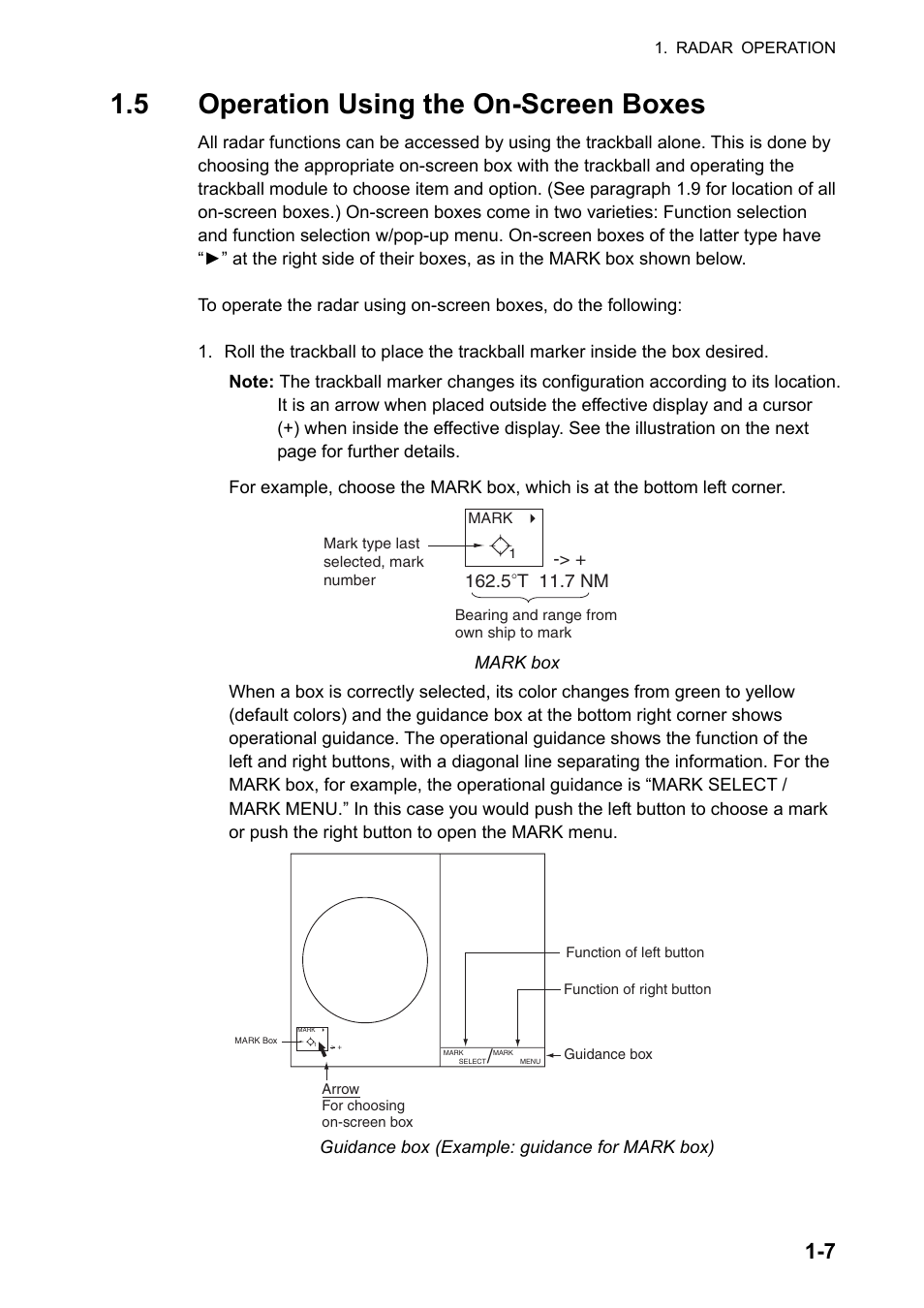 5 operation using the on-screen boxes | Furuno FAR-2107 User Manual | Page 33 / 280