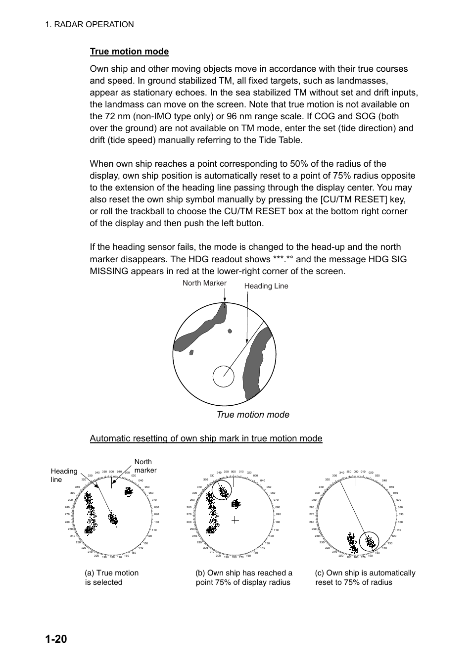 Radar operation, Heading line north marker | Furuno FAR-2107 User Manual | Page 46 / 280