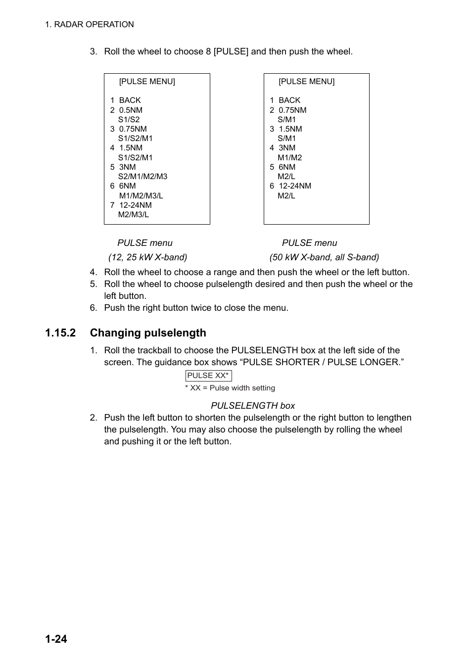 2 changing pulselength | Furuno FAR-2107 User Manual | Page 50 / 280