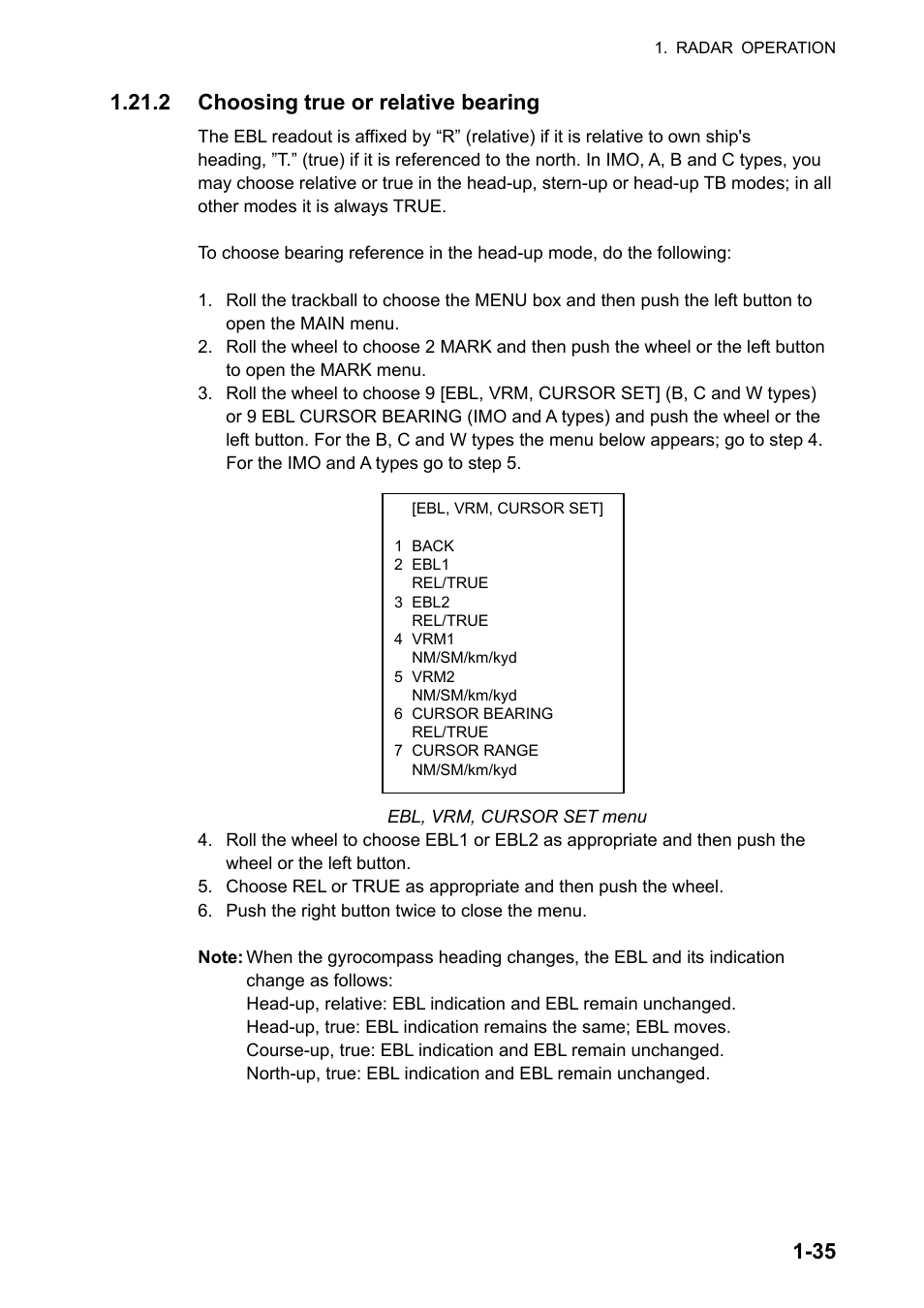 2 choosing true or relative bearing | Furuno FAR-2107 User Manual | Page 61 / 280