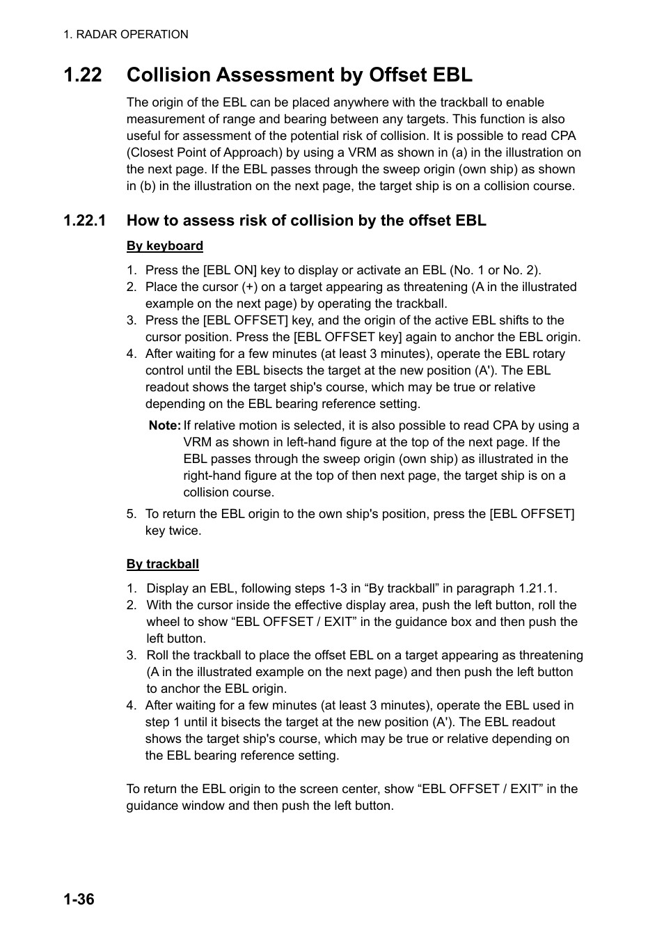 22 collision assessment by offset ebl | Furuno FAR-2107 User Manual | Page 62 / 280