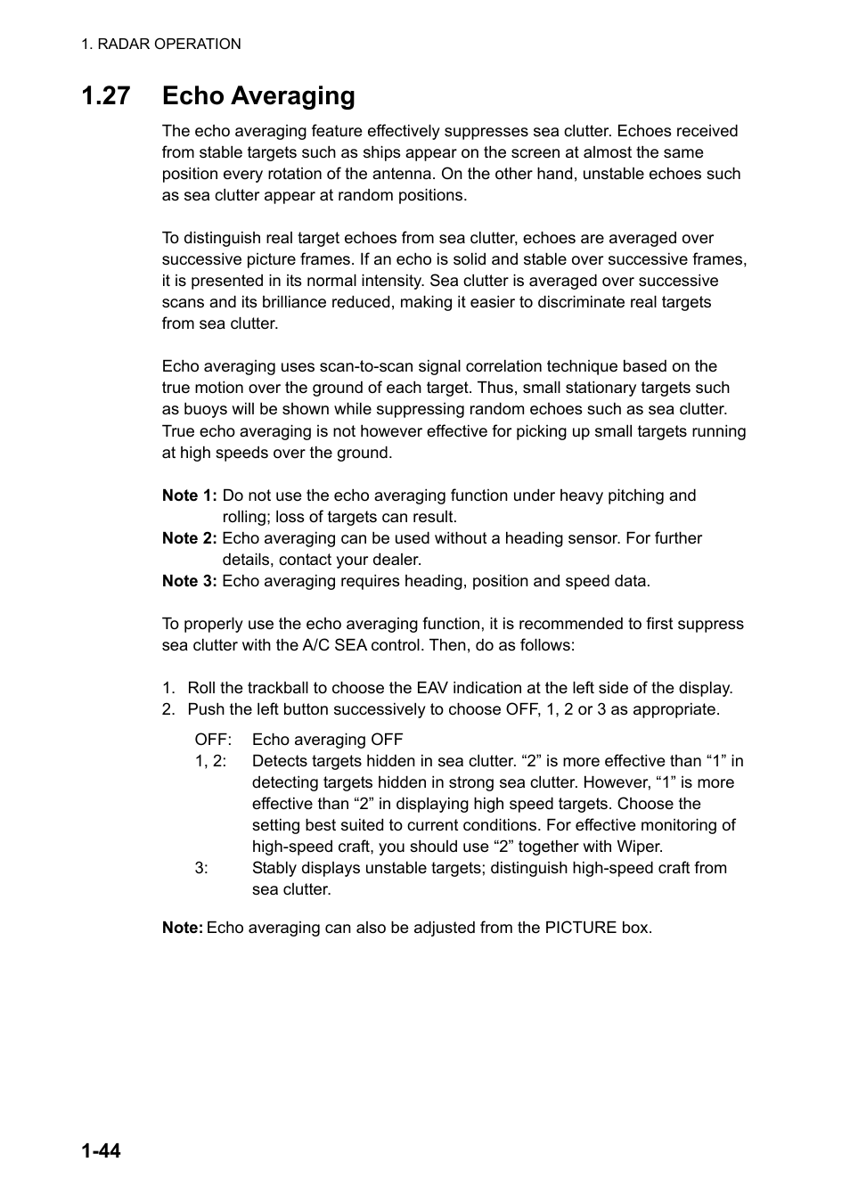 27 echo averaging | Furuno FAR-2107 User Manual | Page 70 / 280