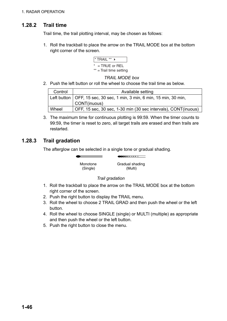 3 trail gradation | Furuno FAR-2107 User Manual | Page 72 / 280