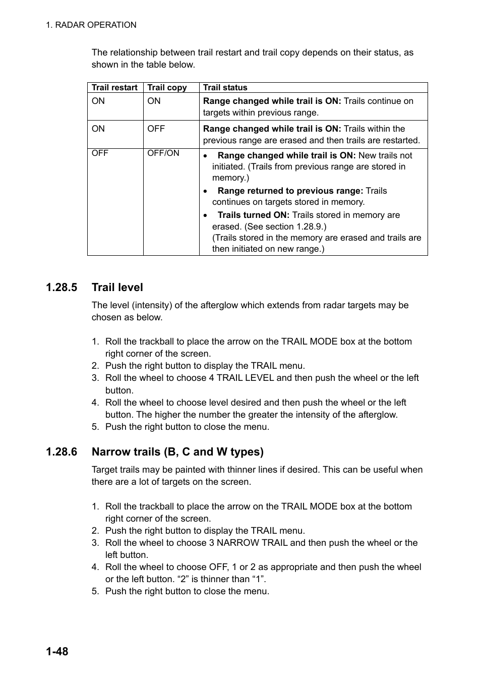 5 trail level, 6 narrow trails (b, c and w types) | Furuno FAR-2107 User Manual | Page 74 / 280