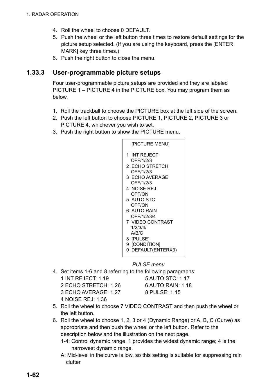 3 user-programmable picture setups | Furuno FAR-2107 User Manual | Page 88 / 280