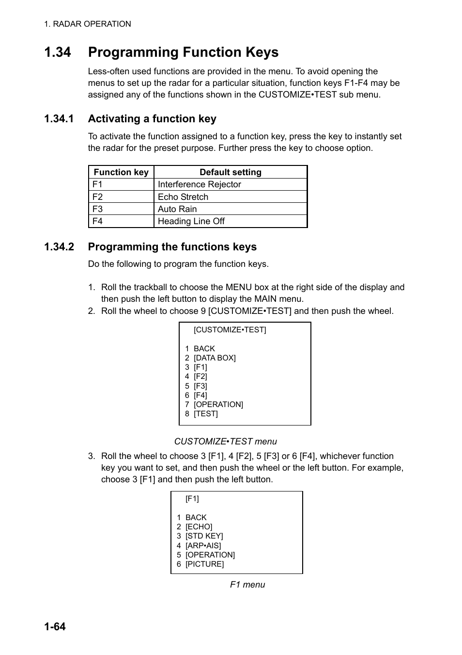 34 programming function keys | Furuno FAR-2107 User Manual | Page 90 / 280