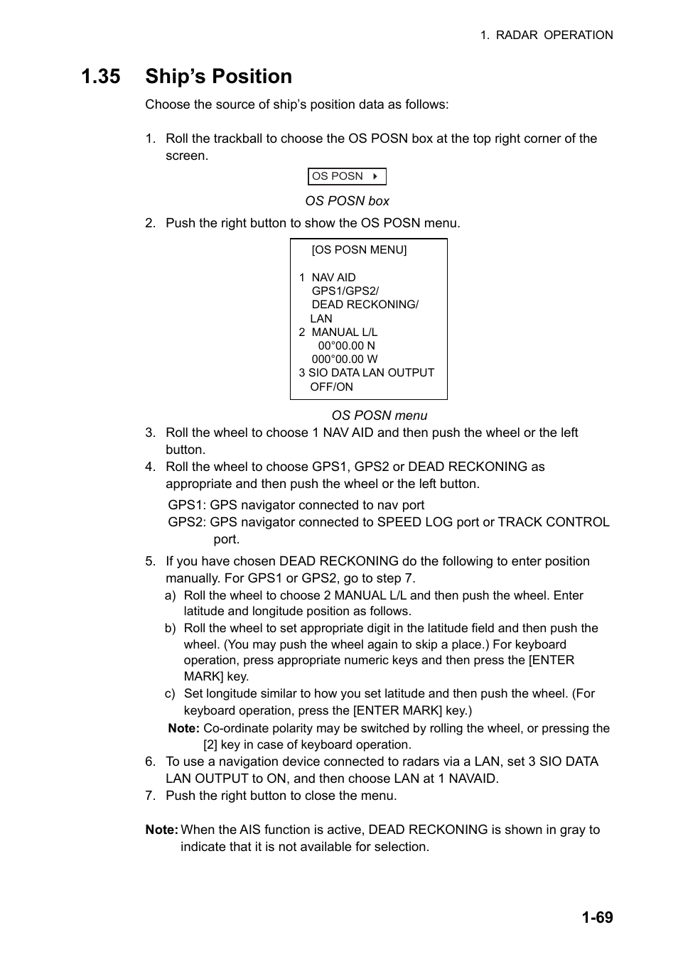 35 ship's position, 35 ship’s position | Furuno FAR-2107 User Manual | Page 95 / 280