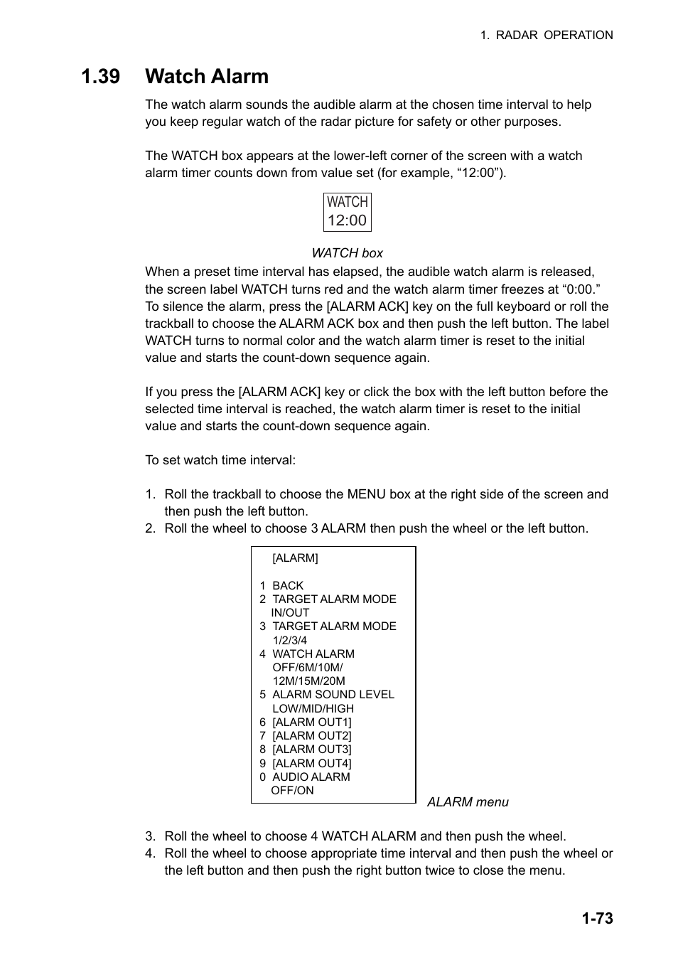 39 watch alarm | Furuno FAR-2107 User Manual | Page 99 / 280