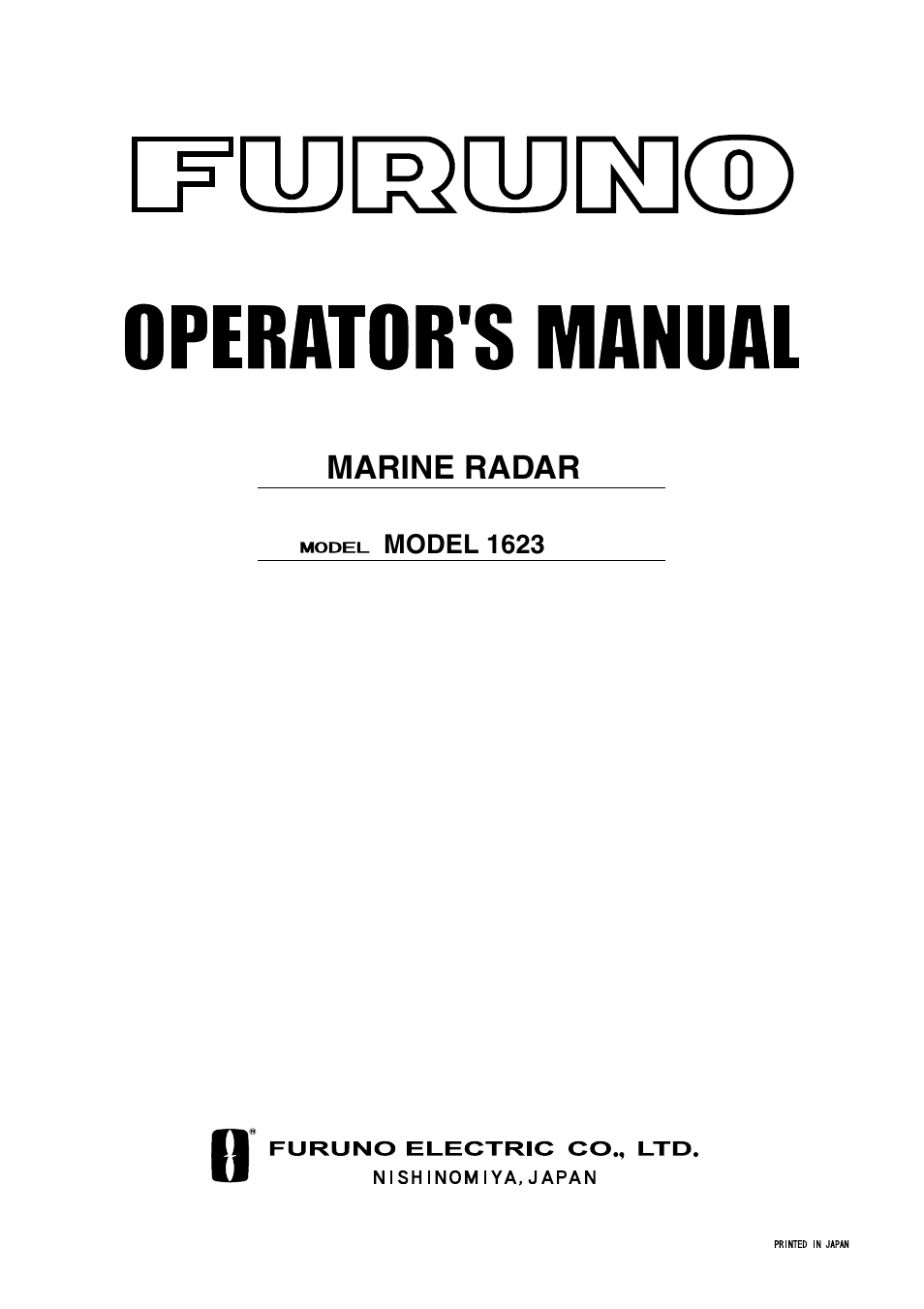 Furuno 1623 User Manual | 47 pages