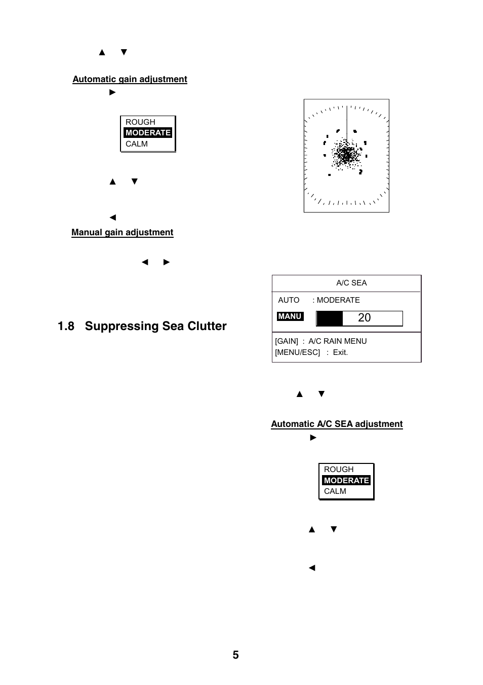 8 suppressing sea clutter | Furuno 1623 User Manual | Page 12 / 47