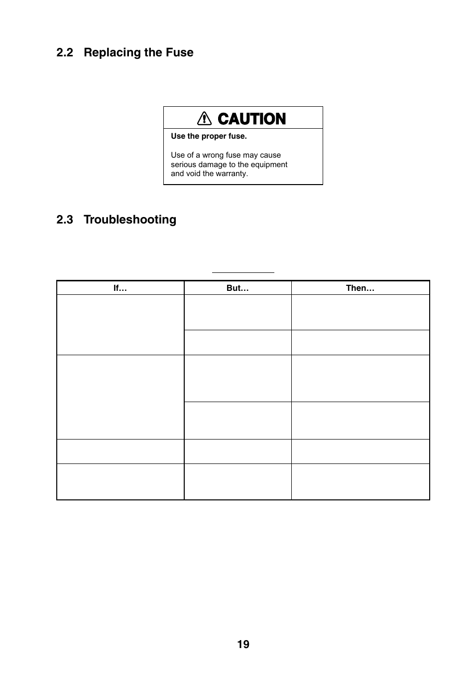 2 replacing the fuse, 3 troubleshooting, Caution | Furuno 1623 User Manual | Page 26 / 47