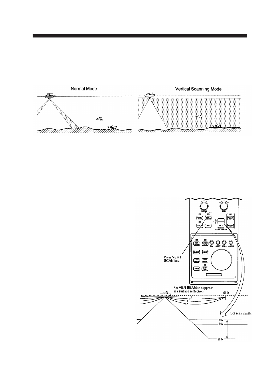 Vertical scanning display, Using vertical scanning display | Furuno COLOR SCANNING CSH-23F/24F User Manual | Page 75 / 116