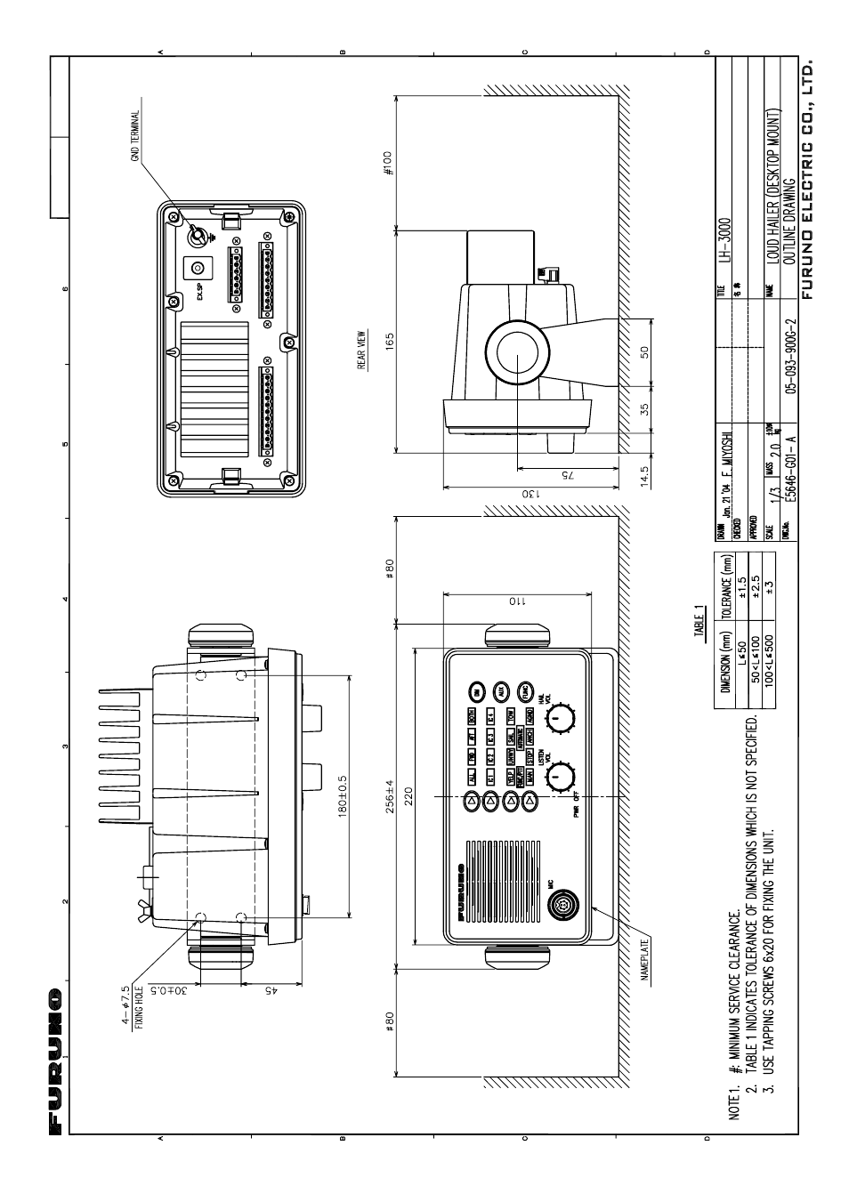 Outline drawings | Furuno LH-3000 User Manual | Page 32 / 38