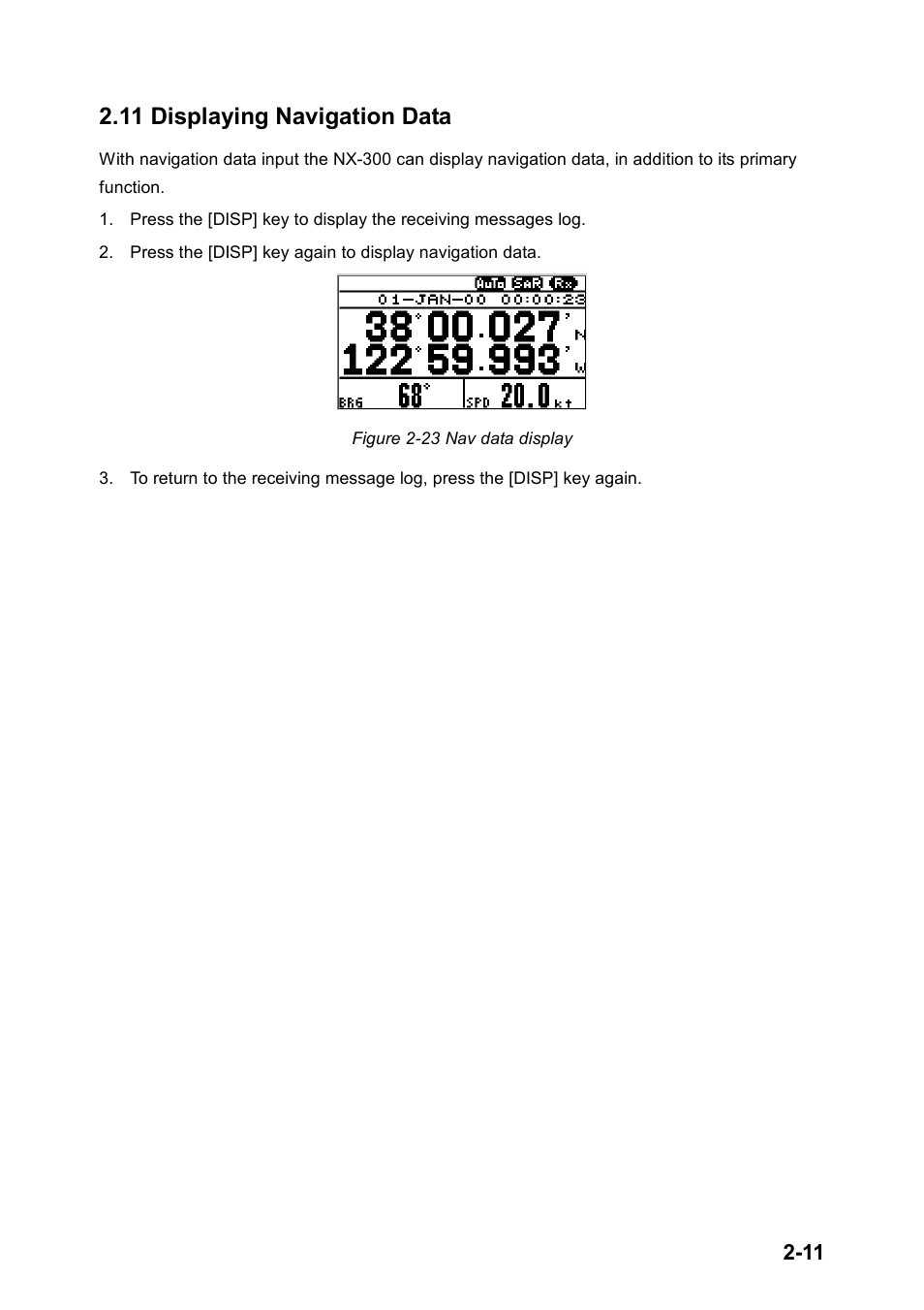 11 displaying navigation data | Furuno NX-300 User Manual | Page 33 / 65