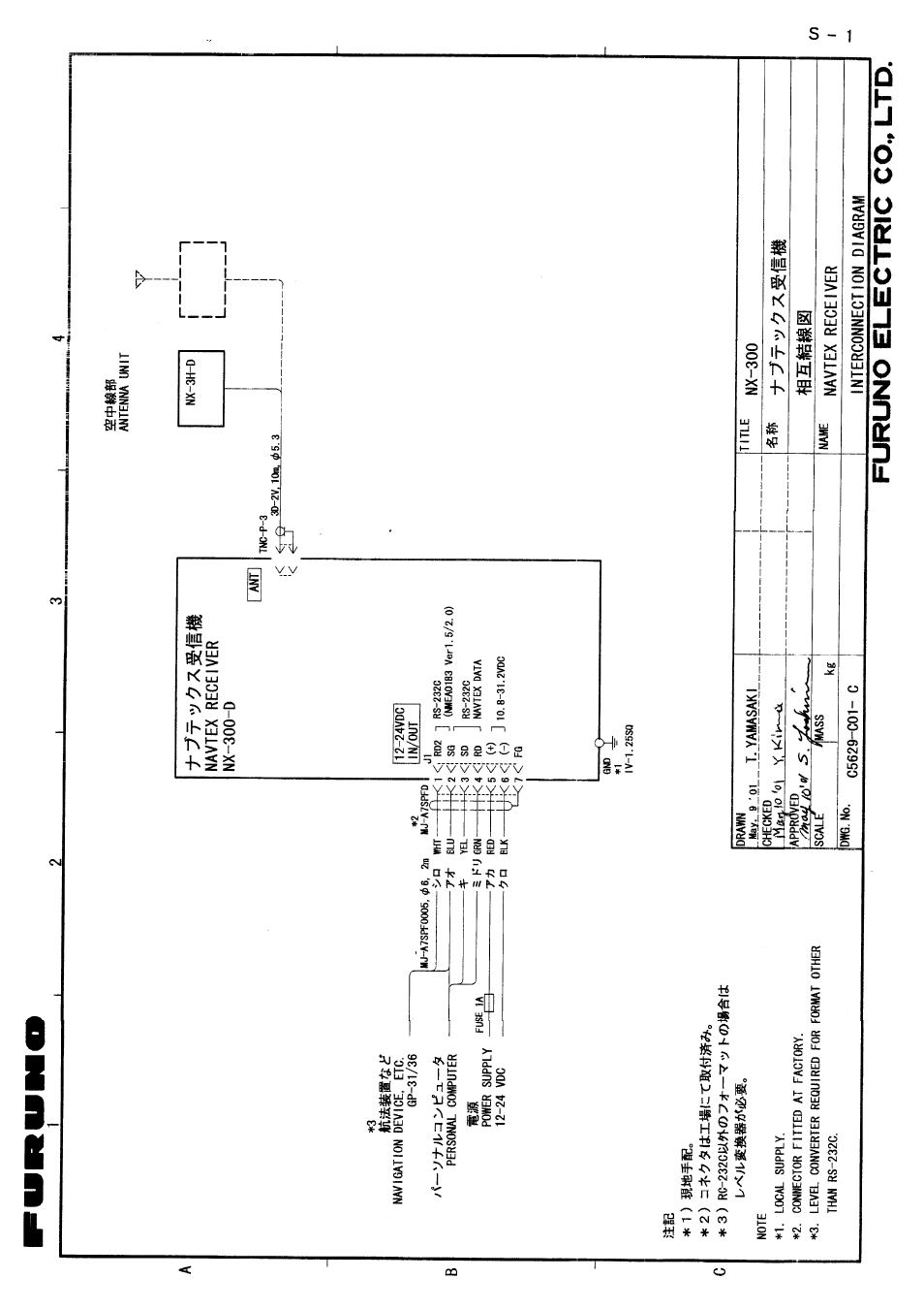 Interconnection diagram | Furuno NX-300 User Manual | Page 61 / 65