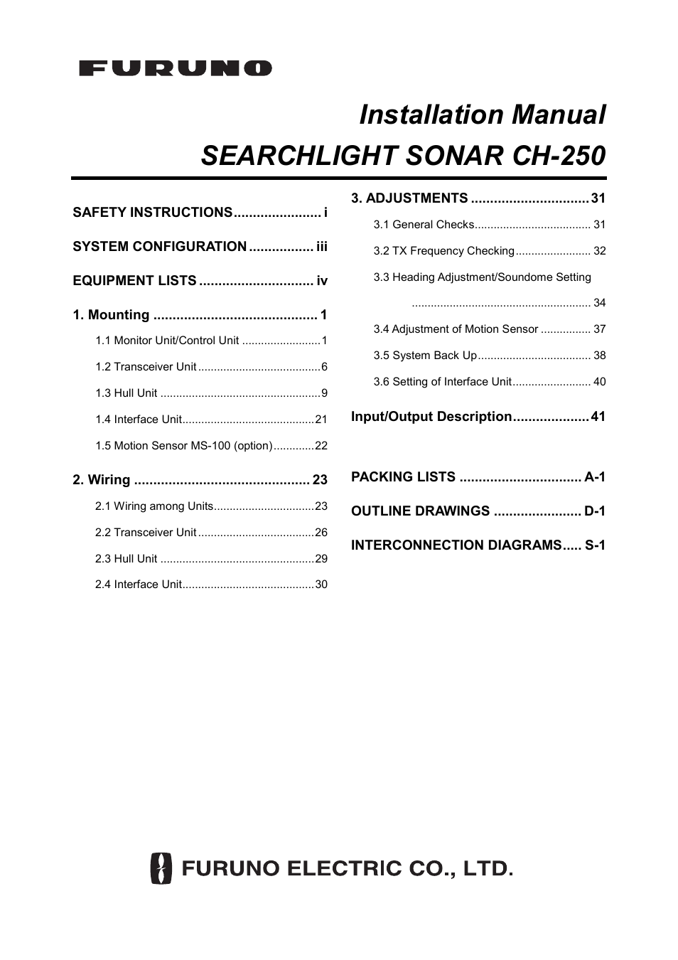 Furuno SEARCHLIGHT CH-250 User Manual | 79 pages